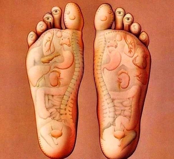 Fußmassage-Schema